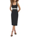 Siena Crepe Scuba Midi Dress In Black