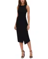 Siena Women's Ruched Side-twist Sleeveless Midi Dress In Black