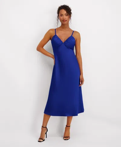 Siena Women's Satin Midi Dress In Blue