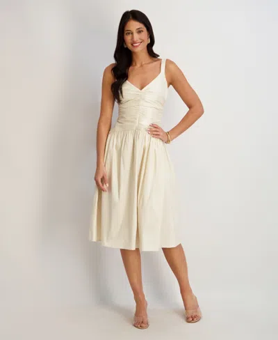 Siena Women's Stretch V-neck Dress In Neutral
