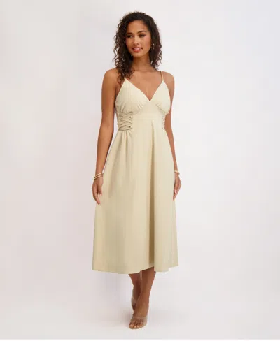 Siena Women's Stretch-woven Sleeveless A-line Dress In Brown
