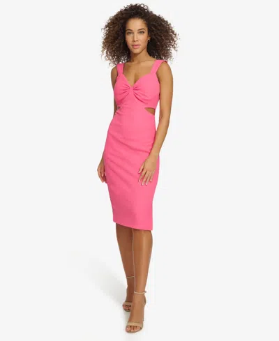 Siena Women's Textured Side-cutout Gathered-bodice Dress In Pink