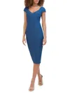 Siena Women's V-neck Sheath Knee-length Dress In Blue