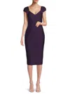 Siena Women's V-neck Sheath Knee-length Dress In Purple