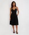 Siena Women's V-neck Sleeveless Dress In Black