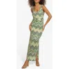 Siena Zig Zag Knit Belted Maxi Dress In Multi