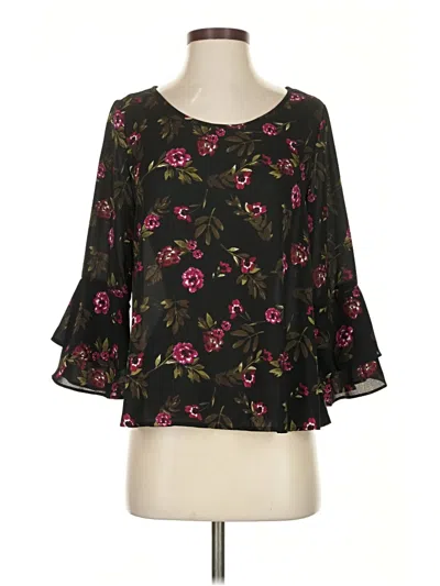 Pre-owned Sienna Sky 3/4 Sleeve Blouse In Black