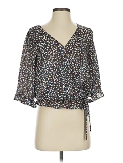 Pre-owned Sienna Sky 3/4 Sleeve Blouse In Black