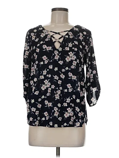 Pre-owned Sienna Sky 3/4 Sleeve Blouse In Black