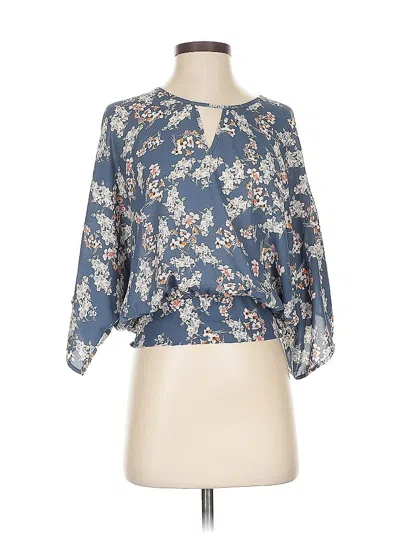 Pre-owned Sienna Sky 3/4 Sleeve Blouse In Blue