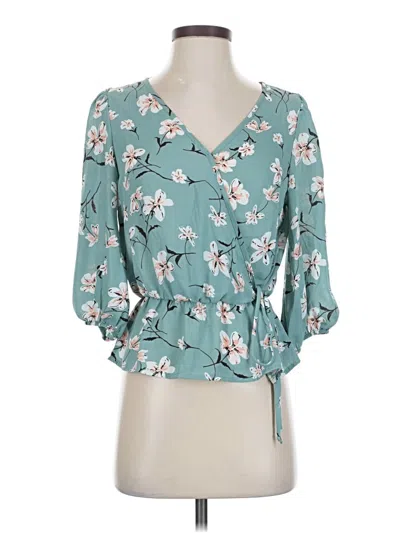 Pre-owned Sienna Sky 3/4 Sleeve Blouse In Blue