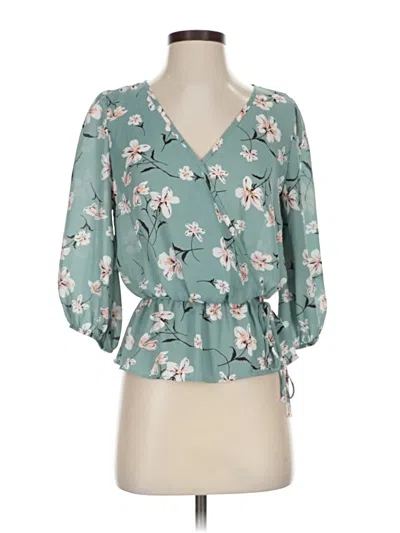 Pre-owned Sienna Sky 3/4 Sleeve Blouse In Blue