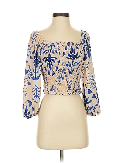 Pre-owned Sienna Sky 3/4 Sleeve Blouse In Blue
