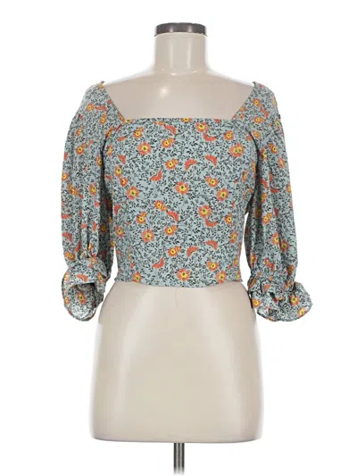 Pre-owned Sienna Sky 3/4 Sleeve Blouse In Blue