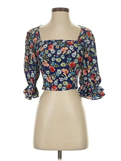 Pre-owned Sienna Sky 3/4 Sleeve Blouse In Blue