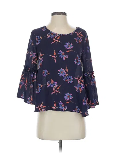 Pre-owned Sienna Sky 3/4 Sleeve Blouse In Blue