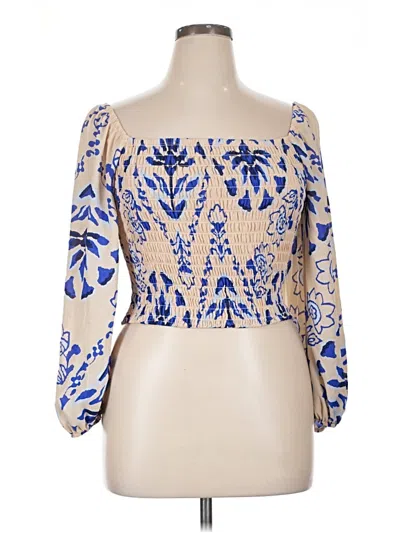 Pre-owned Sienna Sky 3/4 Sleeve Blouse In Blue