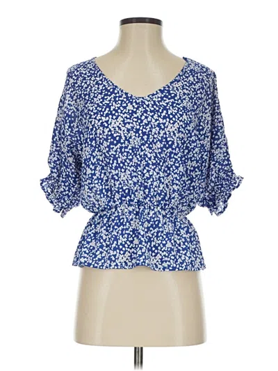 Pre-owned Sienna Sky 3/4 Sleeve Blouse In Blue