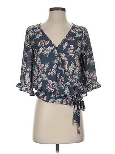 Pre-owned Sienna Sky 3/4 Sleeve Blouse In Blue