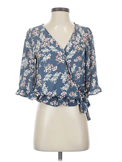 Pre-owned Sienna Sky 3/4 Sleeve Blouse In Blue