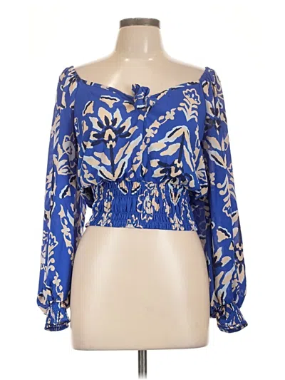 Pre-owned Sienna Sky 3/4 Sleeve Blouse In Blue