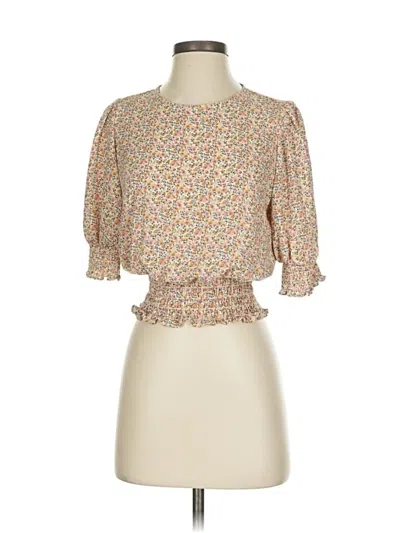 Pre-owned Sienna Sky 3/4 Sleeve Blouse In Brown