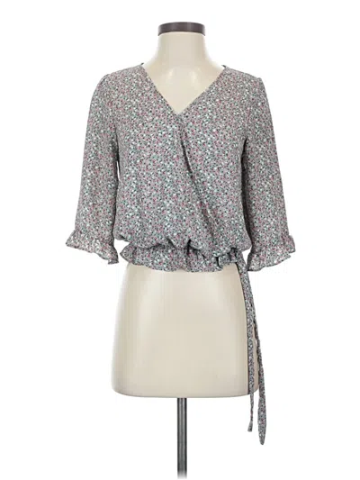 Pre-owned Sienna Sky 3/4 Sleeve Blouse In Gray