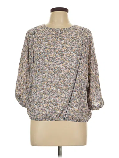 Pre-owned Sienna Sky 3/4 Sleeve Blouse In Gray