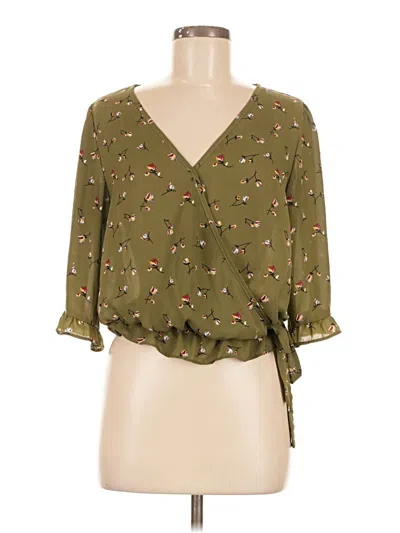 Pre-owned Sienna Sky 3/4 Sleeve Blouse In Green