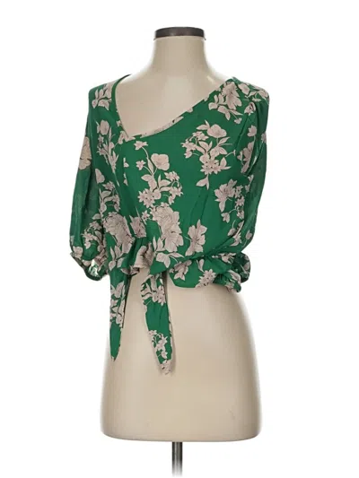 Pre-owned Sienna Sky 3/4 Sleeve Blouse In Green