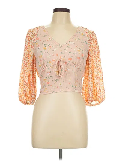 Pre-owned Sienna Sky 3/4 Sleeve Blouse In Orange
