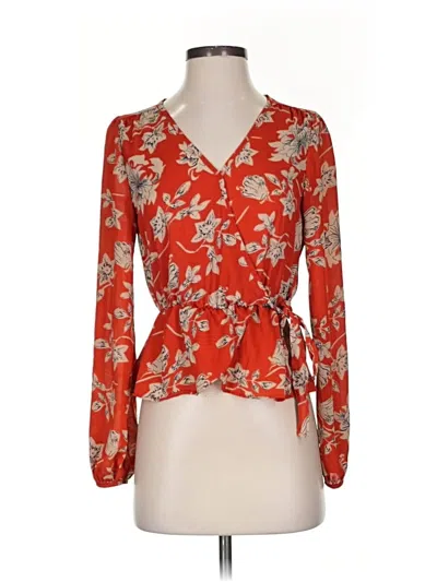 Pre-owned Sienna Sky 3/4 Sleeve Blouse In Orange