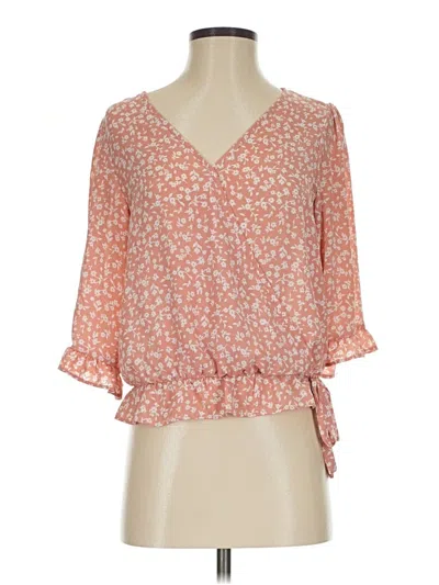 Pre-owned Sienna Sky 3/4 Sleeve Blouse In Orange