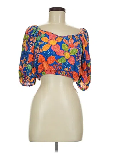 Pre-owned Sienna Sky 3/4 Sleeve Blouse In Orange