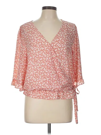 Pre-owned Sienna Sky 3/4 Sleeve Blouse In Orange