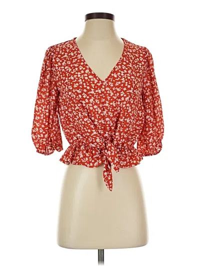 Pre-owned Sienna Sky 3/4 Sleeve Blouse In Red