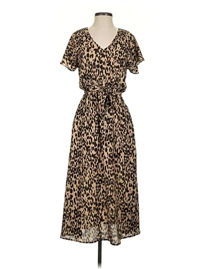 Pre-owned Sienna Sky Casual Dress In Brown