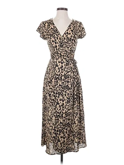 Pre-owned Sienna Sky Casual Dress In Tan