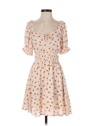 Pre-owned Sienna Sky Casual Dress In Tan