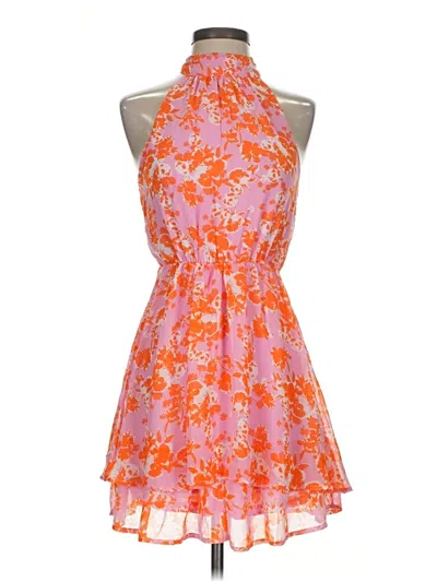Pre-owned Sienna Sky Cocktail Dress In Orange