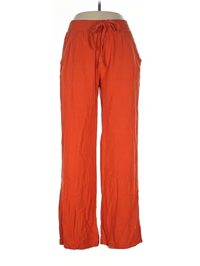 Pre-owned Sienna Sky Linen Pants In Orange