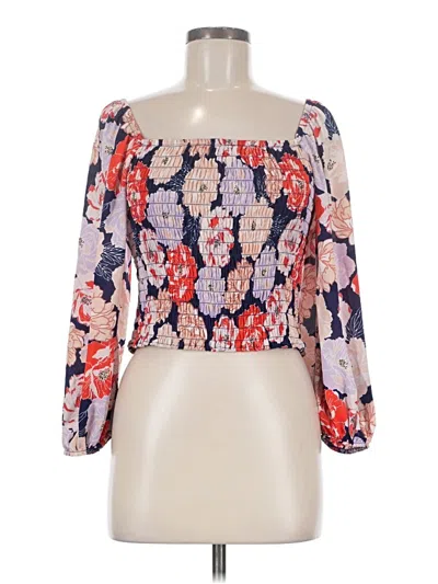Pre-owned Sienna Sky Long Sleeve Blouse In Blue