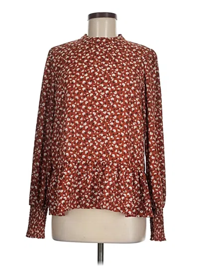 Pre-owned Sienna Sky Long Sleeve Blouse In Brown