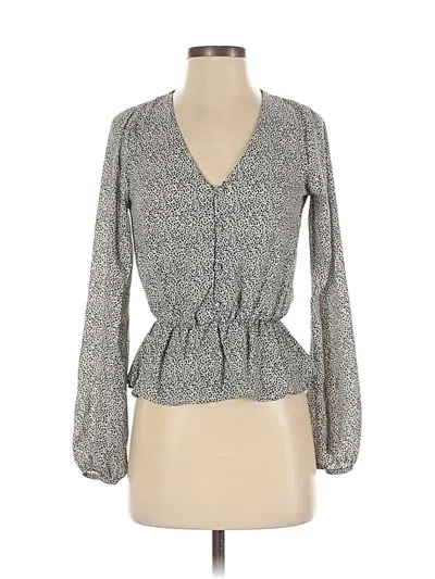 Pre-owned Sienna Sky Long Sleeve Blouse In Gray