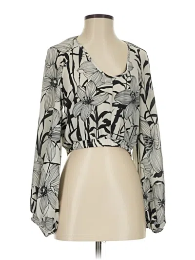 Pre-owned Sienna Sky Long Sleeve Blouse In Gray