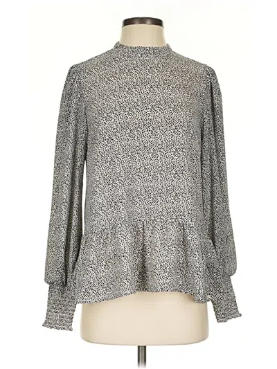Pre-owned Sienna Sky Long Sleeve Blouse In Gray