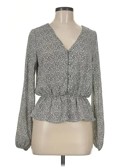 Pre-owned Sienna Sky Long Sleeve Blouse In Gray