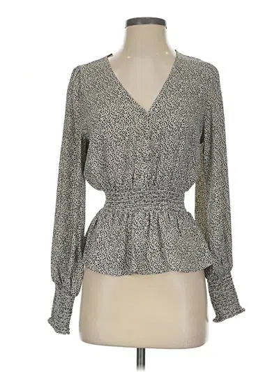Pre-owned Sienna Sky Long Sleeve Blouse In Gray