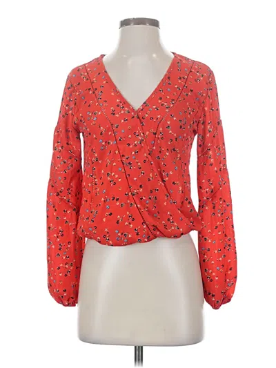 Pre-owned Sienna Sky Long Sleeve Blouse In Red