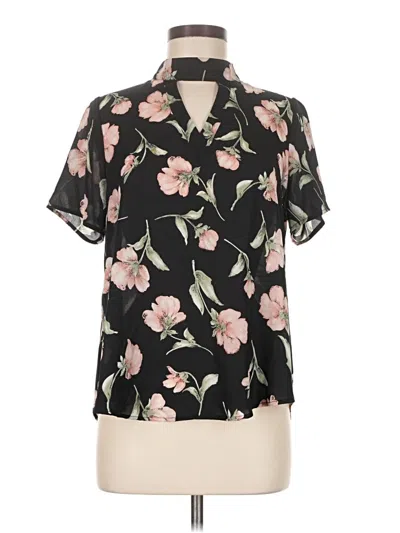 Pre-owned Sienna Sky Short Sleeve Blouse In Black